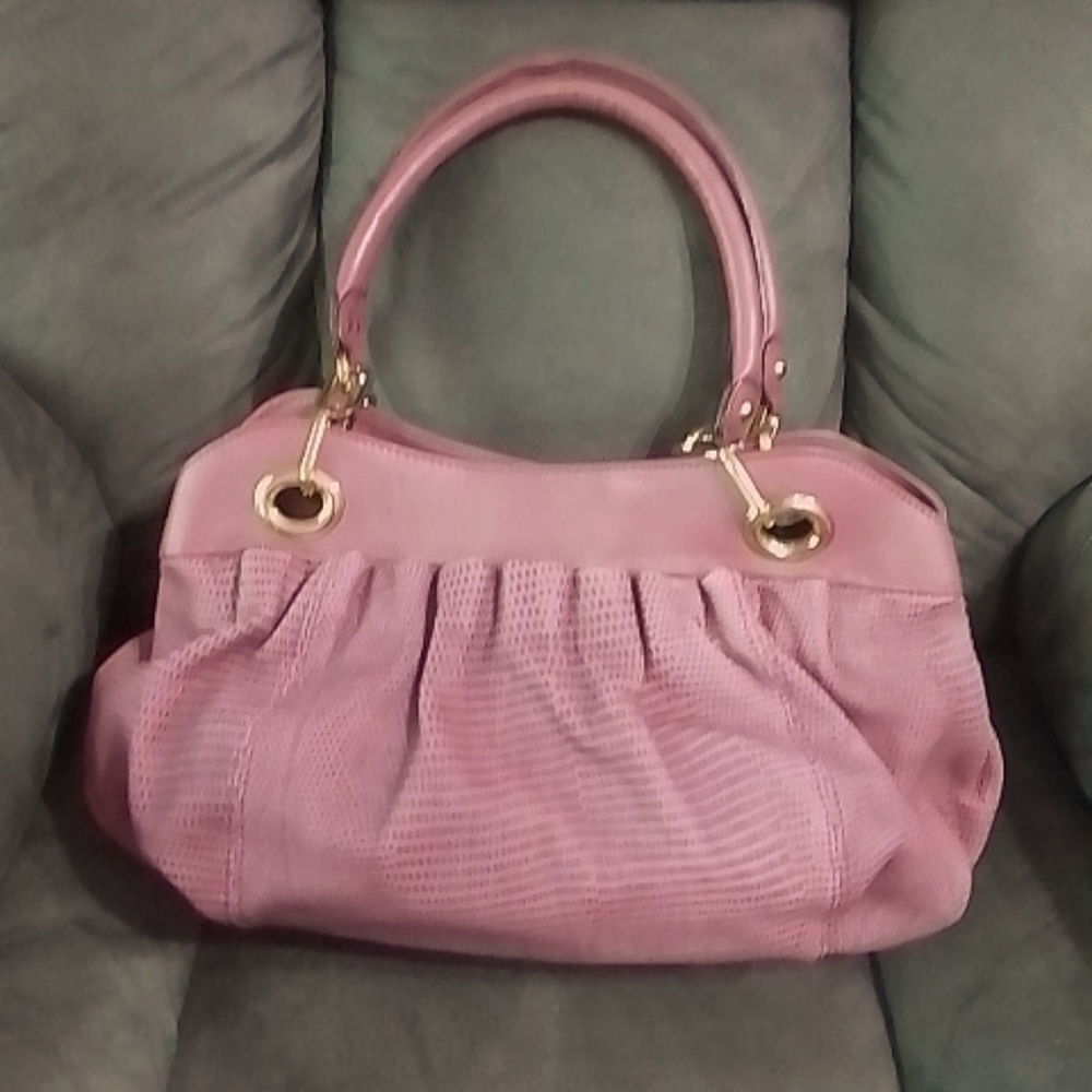 NWOT B. MAKOWSKY LEATHER SHOULDER BAG-PURPLE W/PURPLE INTERIOR